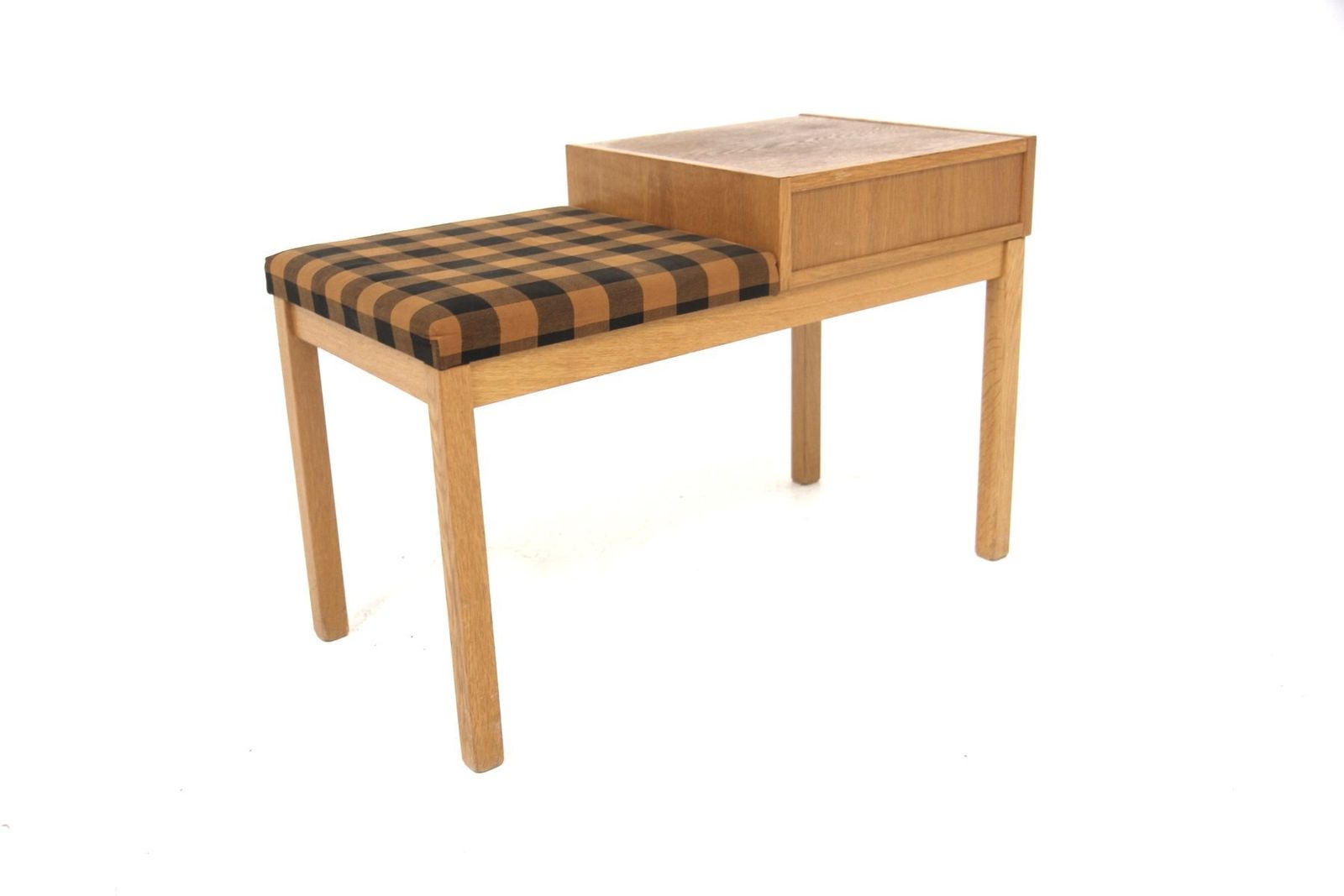 Scandinavian Oak Telephone Bench, 1960 photo 503.0