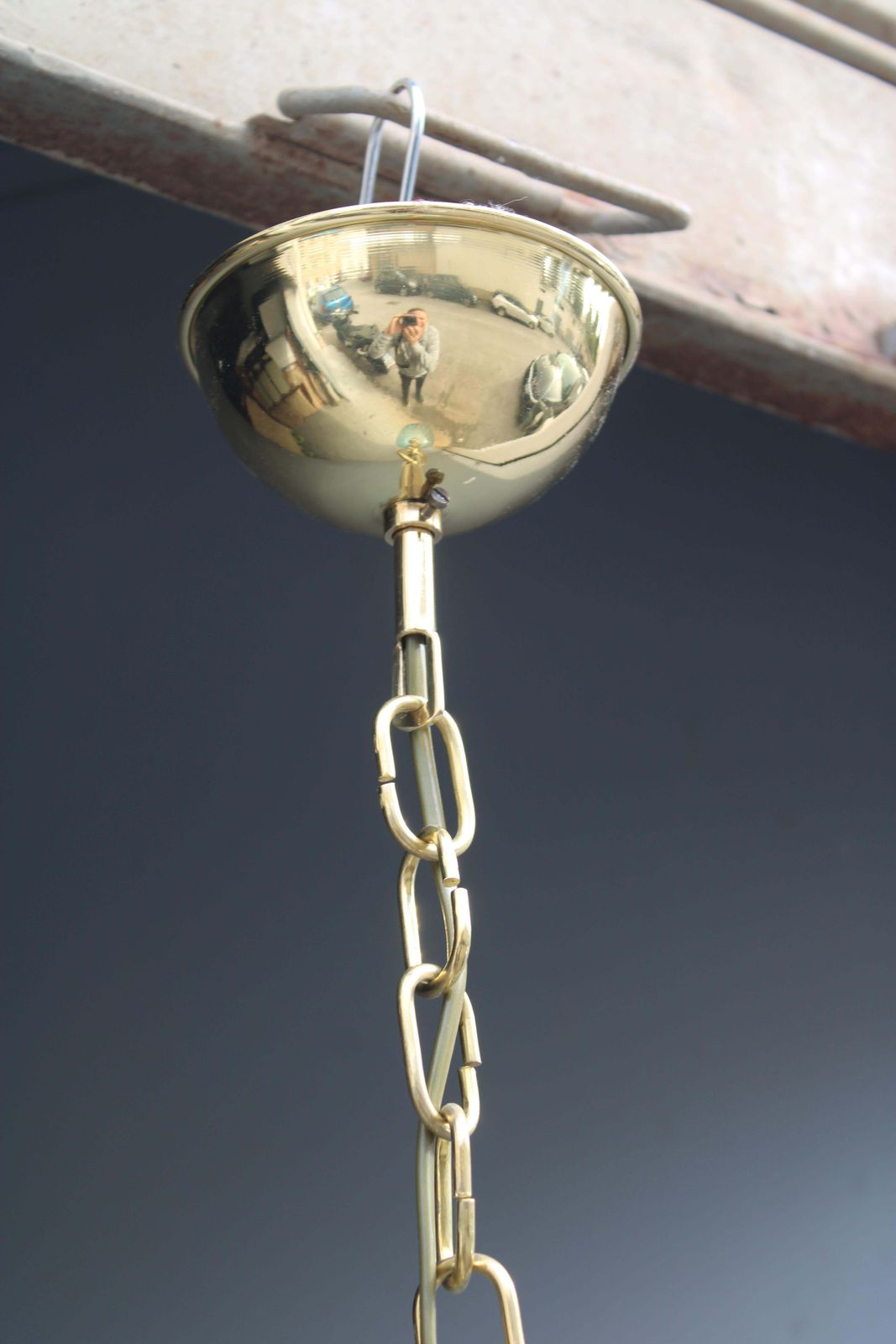 Lampadario Venini In Ottone E Vetro Di Murano Azzurro 1950s photo vinterior