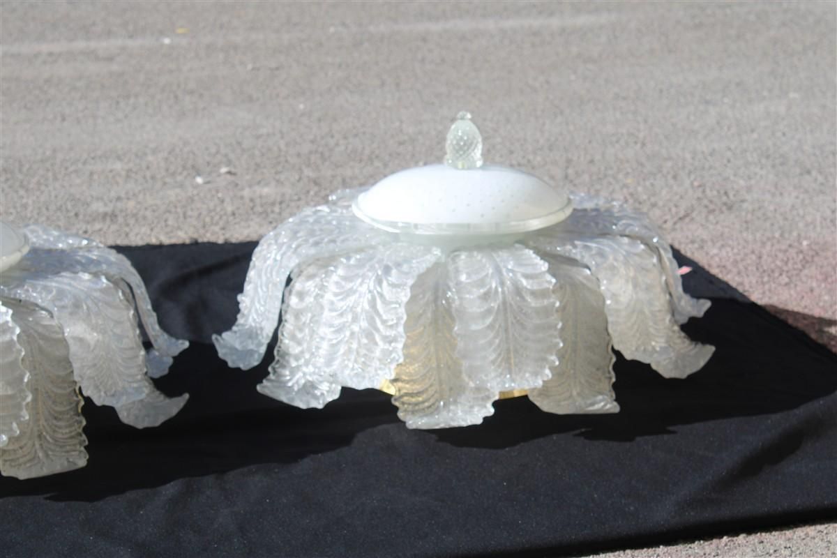 Coppia Di Eleganti Plafoniere Seguso Murano Vetri D'arte 1960s photo furniture
