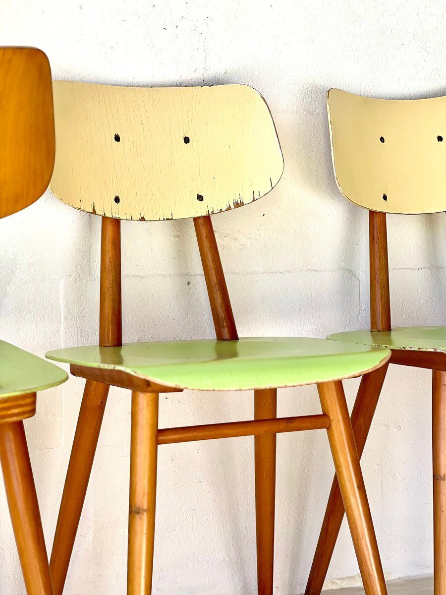 Eetkamerstoelen Van Ton, 1960, Set Van 4 photo vinterior