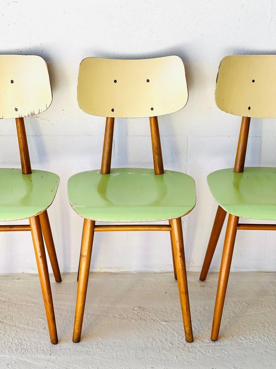 Eetkamerstoelen Van Ton, 1960, Set Van 4 photo vintage