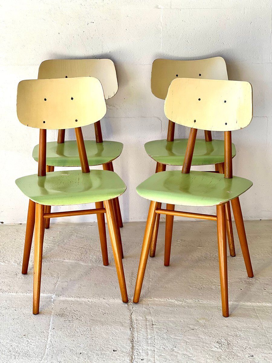 photo for sale Eetkamerstoelen Van Ton, 1960, Set Van 4