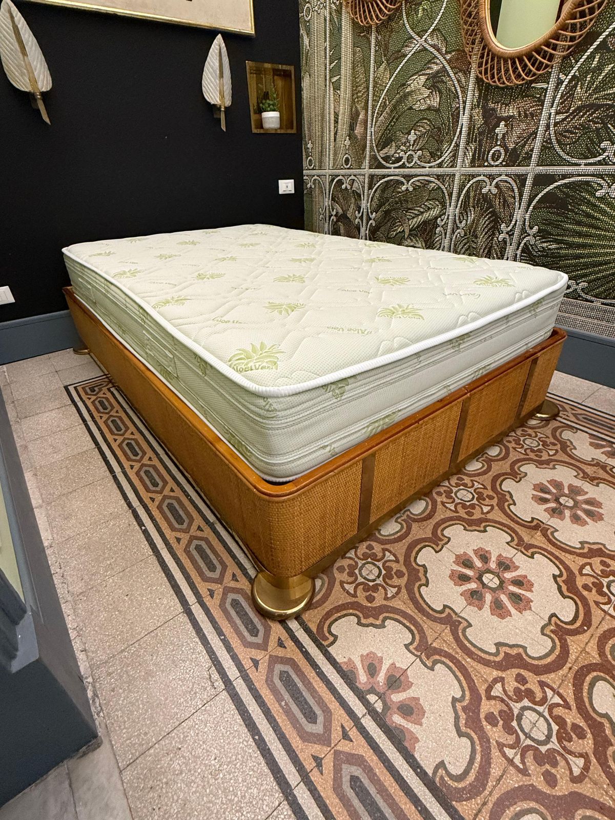 1978.0 Bamboo And Brass One And A Half French Bed 1970 Italy photo