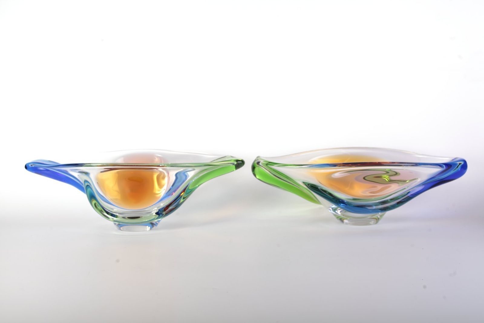 Glass Vase And Bowl Set Rhapsody By Karel Zemek For Mstisov, Czech, 1960s, Set Of 4 photo buy