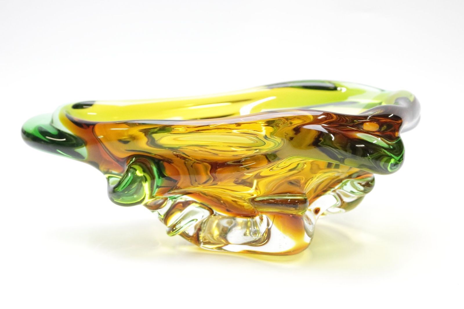 photo buy Amber Czech Glass Bowls Niagara By Karel Zemek For Mstisov, 1970s, Set Of 3