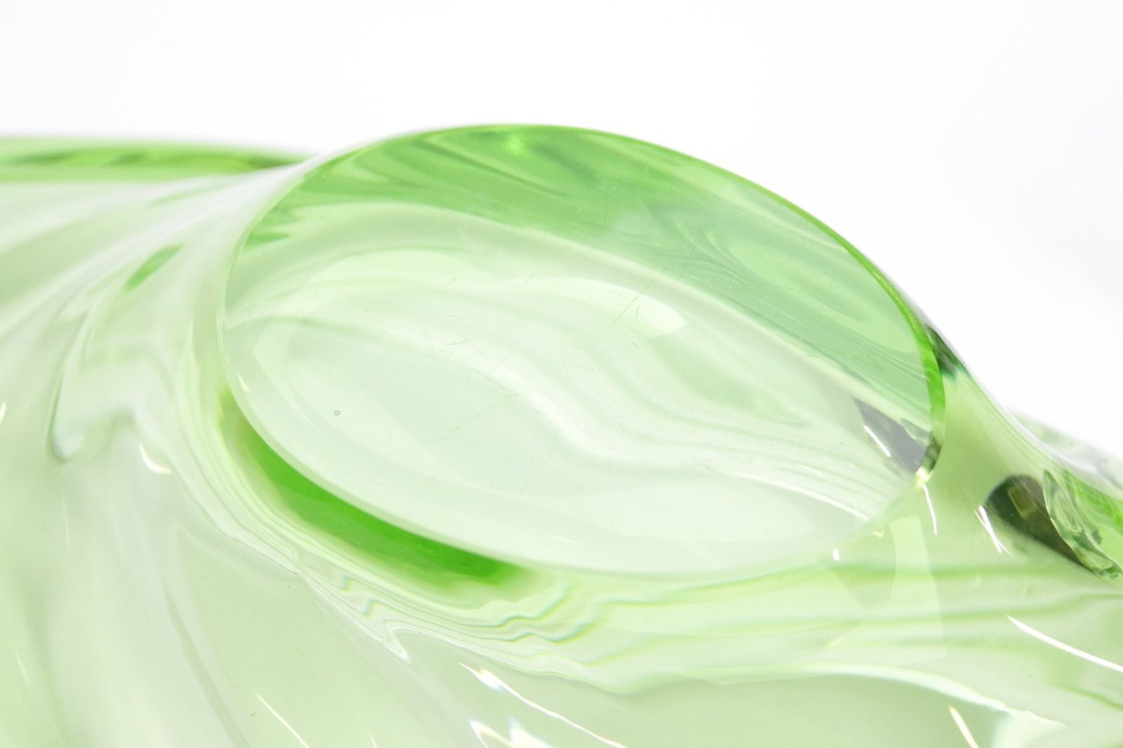 Green Glass Bowl By Jan Beranek For Skrdlovice, Czech, 1970s, Set Of 2 photo vintage