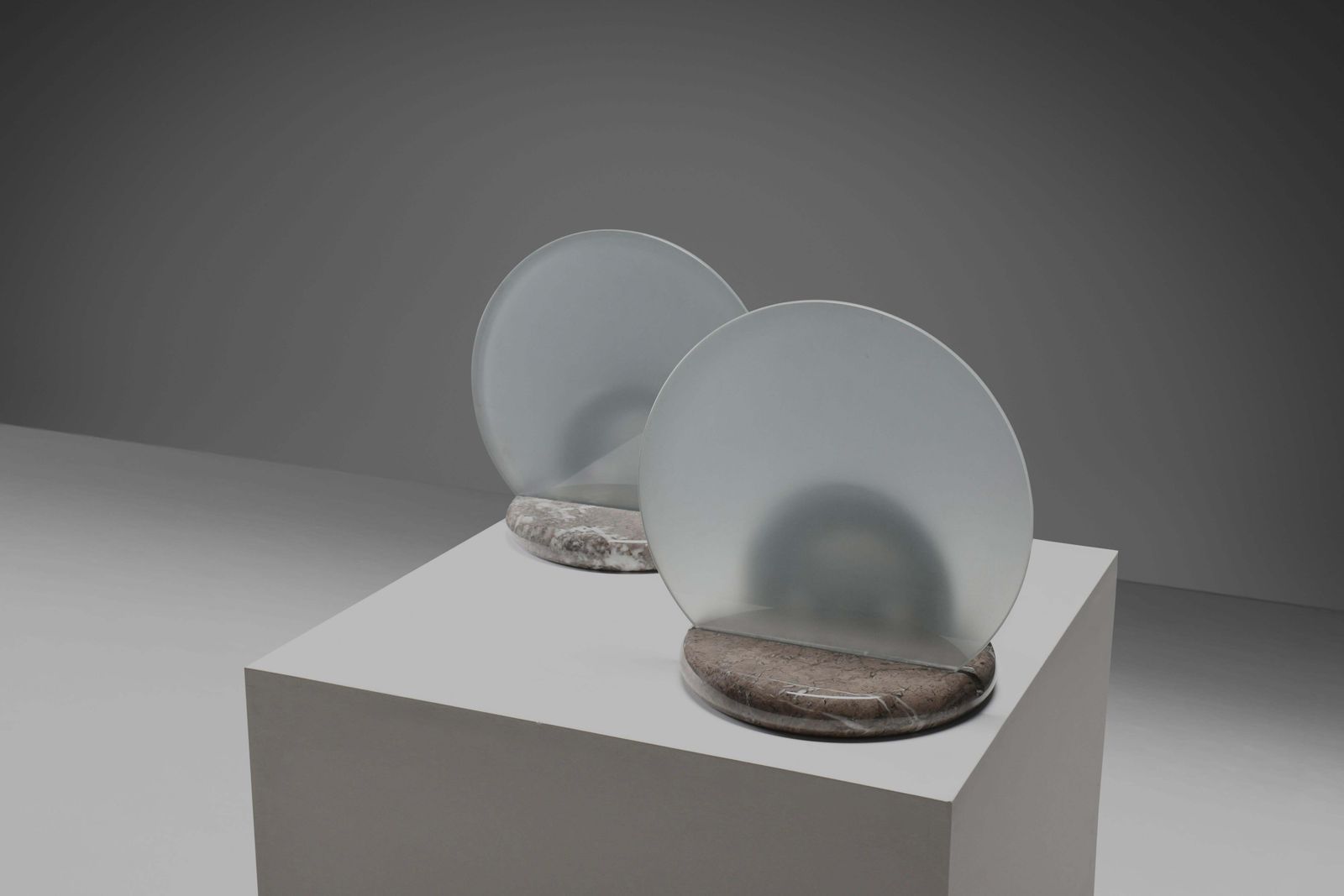 Marble And Glass Table Lamps By Bruno Gecchelin For Skipper, Italy 1970s photo for sale