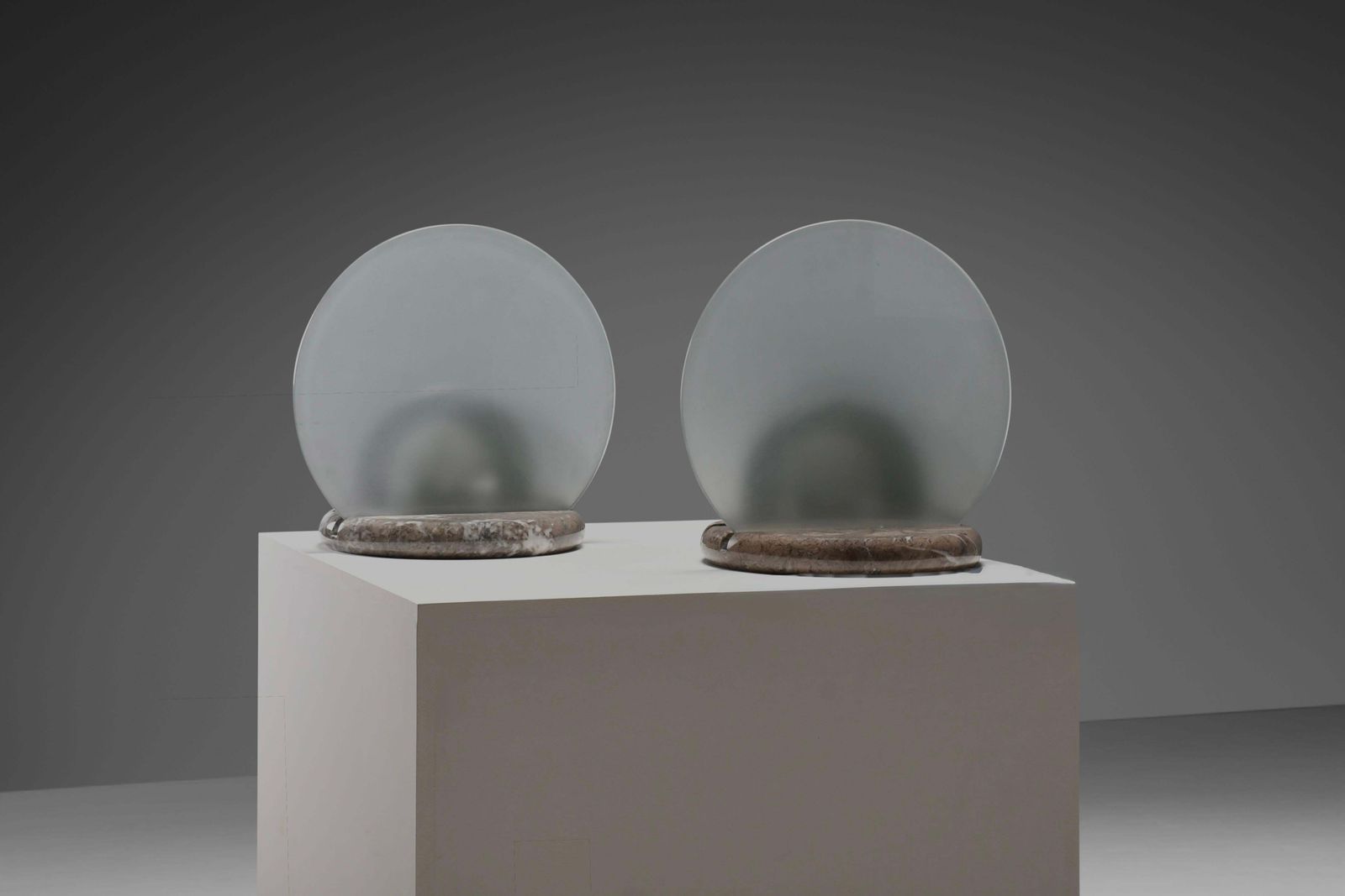 Marble And Glass Table Lamps By Bruno Gecchelin For Skipper, Italy 1970s photo Lighting