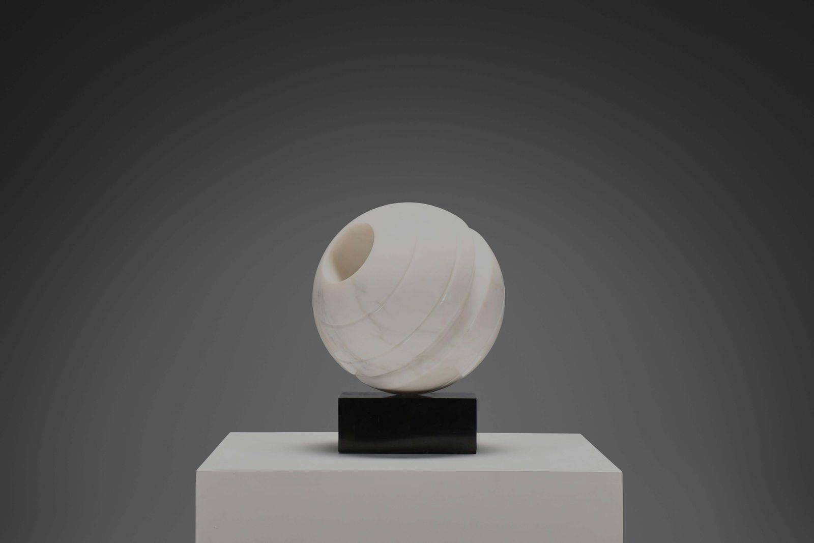Abstract Marble “Sfera" Sculpture By Aldo Dazzi, Italy 1970s photo furniture