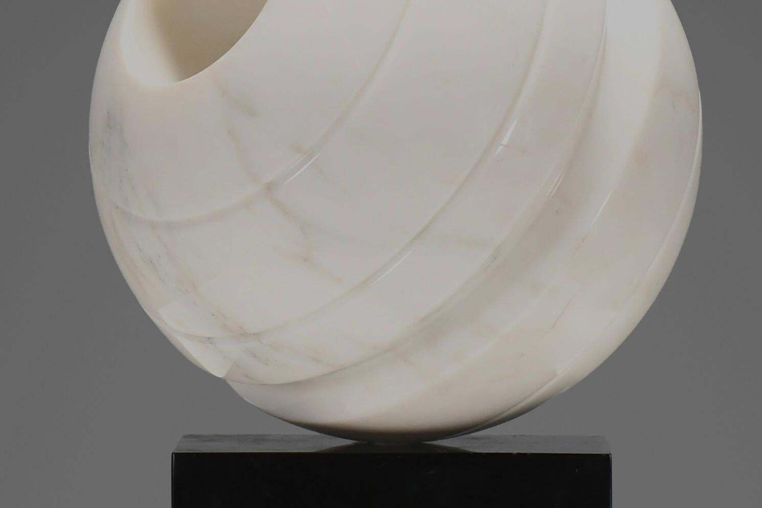 photo for sale Abstract Marble “Sfera" Sculpture By Aldo Dazzi, Italy 1970s