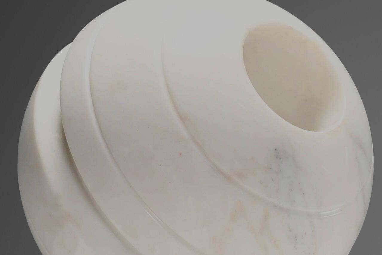 Art Abstract Marble “Sfera" Sculpture By Aldo Dazzi, Italy 1970s photo