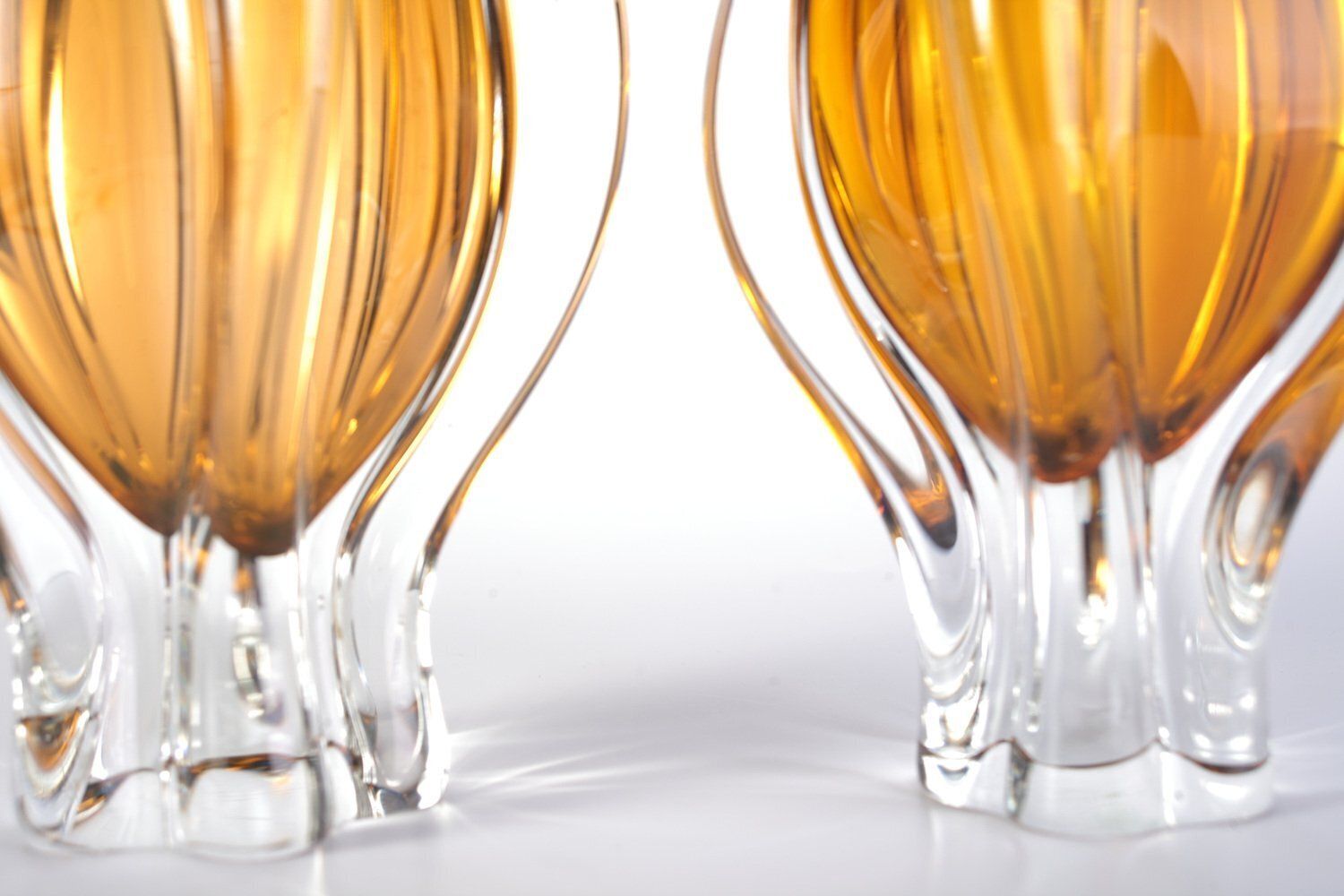 Czech Glass Vase By Josef Hospodka For Sklarny Chribska, 1970s, Set Of 2 photo for sale