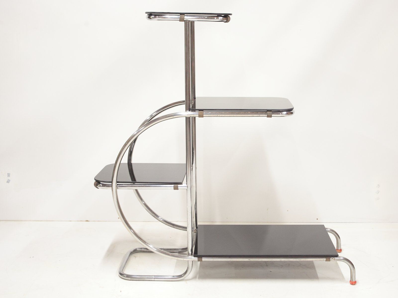 Tubular Chrome Flower Stand Or Etagere By Hynek Gottwald, 1940s