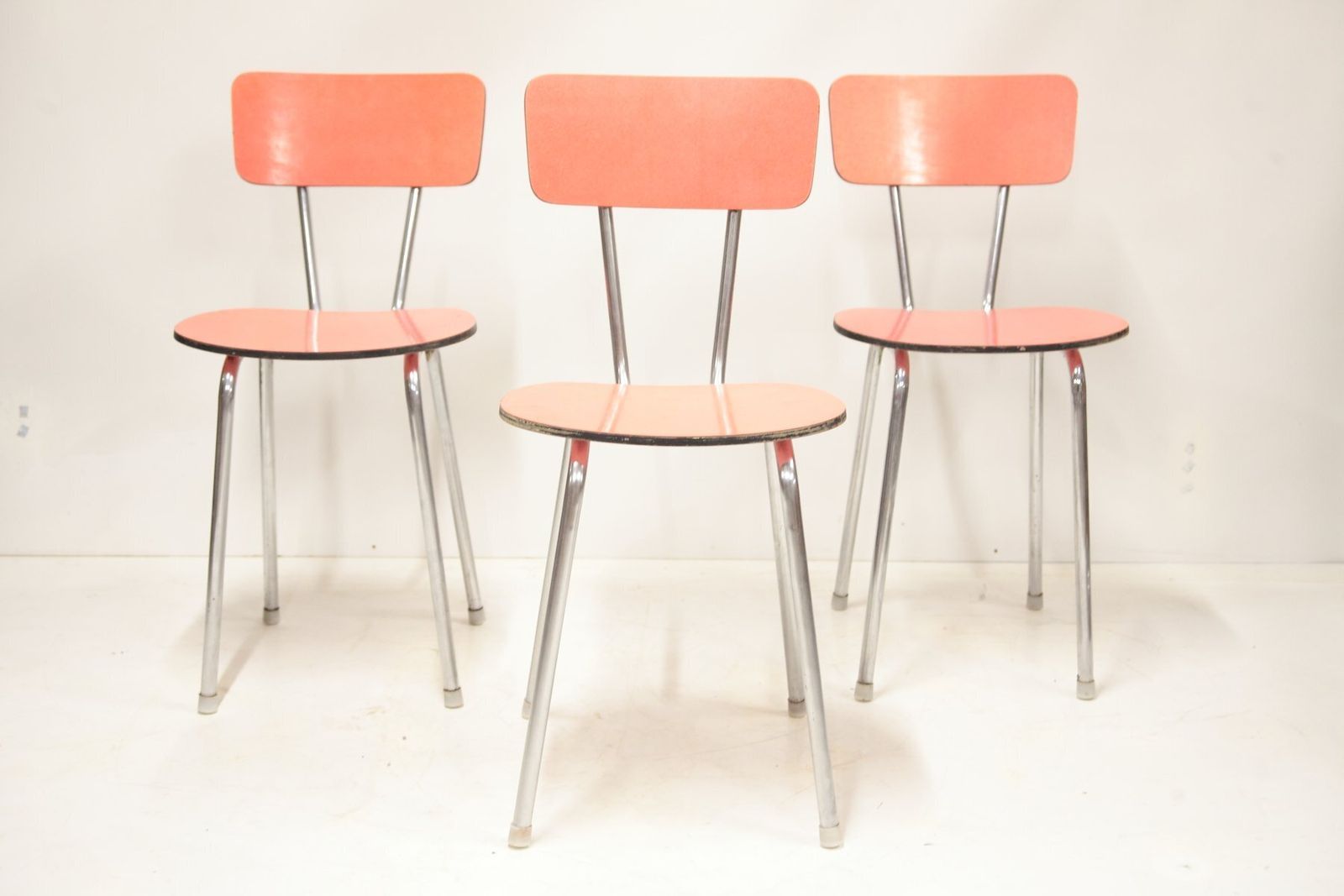 Mid Century Formica Bistro Chairs, Former Czechoslovakia, 1970s, Set Of 4