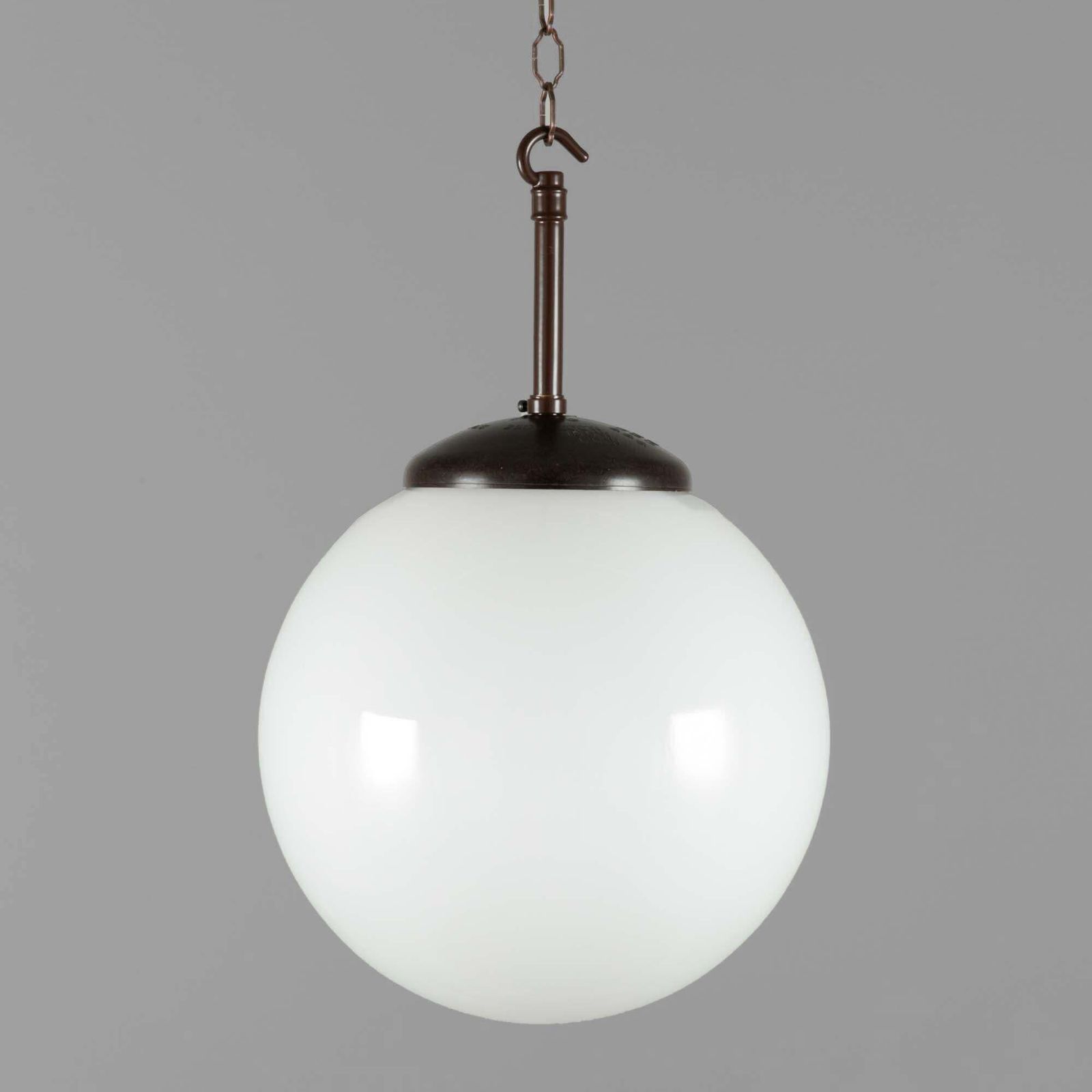 Mid Century Czech Milk Glass / Opaline Glass Globe Pendant Lights photo buy