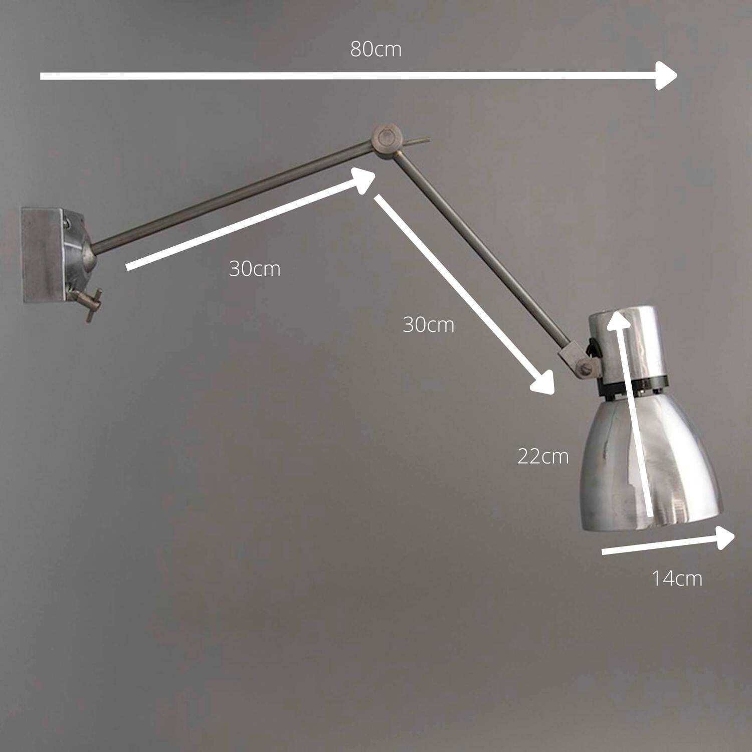 1950's Industrial Cantilever Wall Lamp — Mid Century Factory Salvage photo vintage