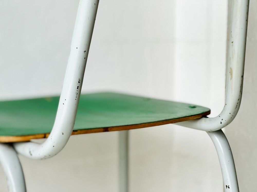 photo vintage Vintage Schoolstoelen, Set Van 4
