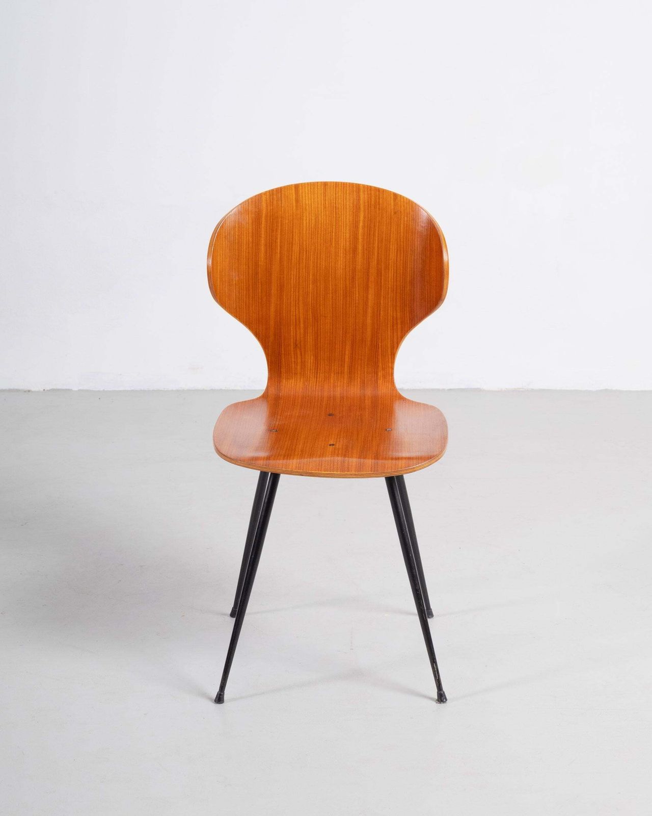 Carlo Ratti Set Of Four Lulli Dining Chairs In Steel And Wood By Ilc 1950s Italy photo Furniture