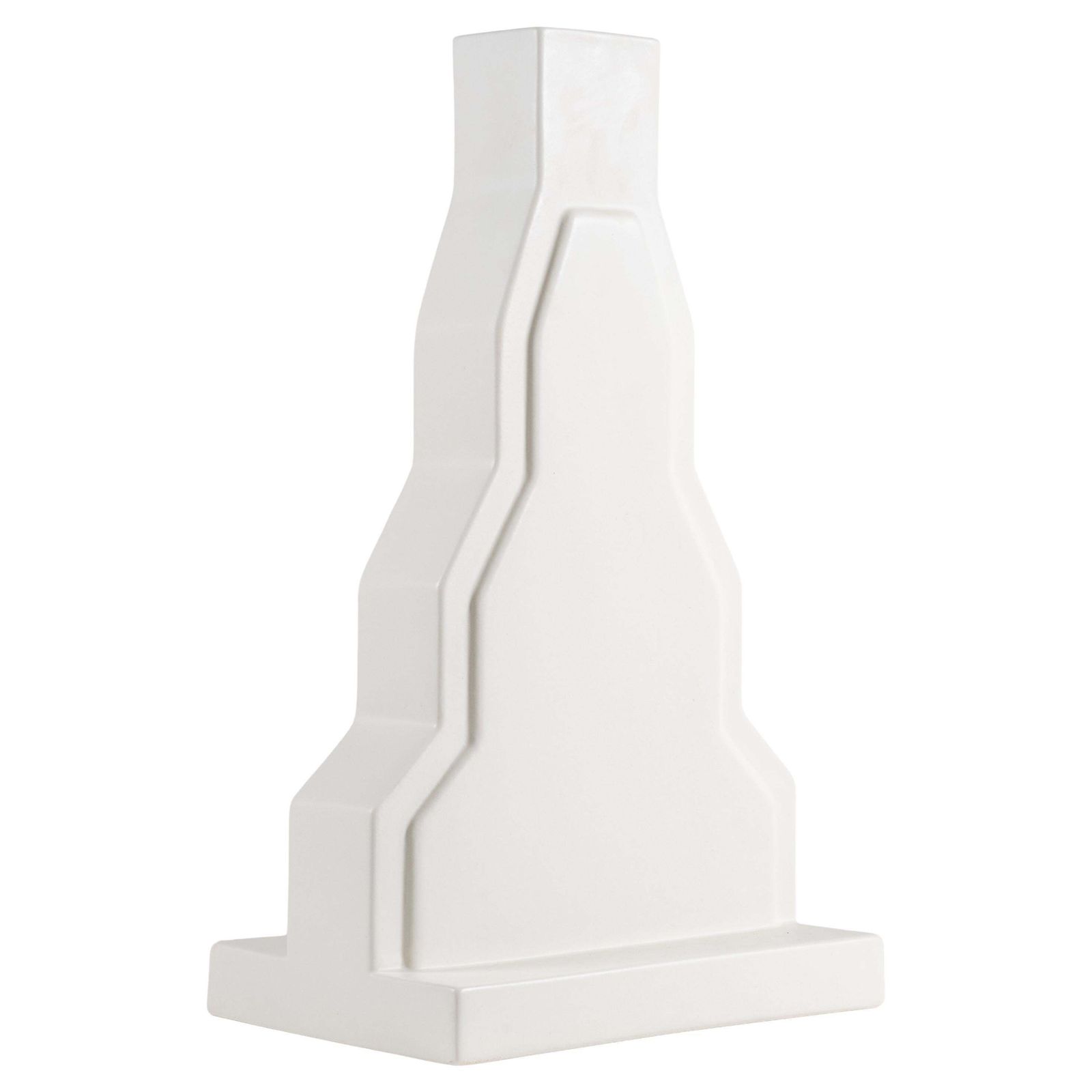 Ettore Sottsass Y23 Vase In White Enameled Ceramic Yantra Series Poltronova 70s