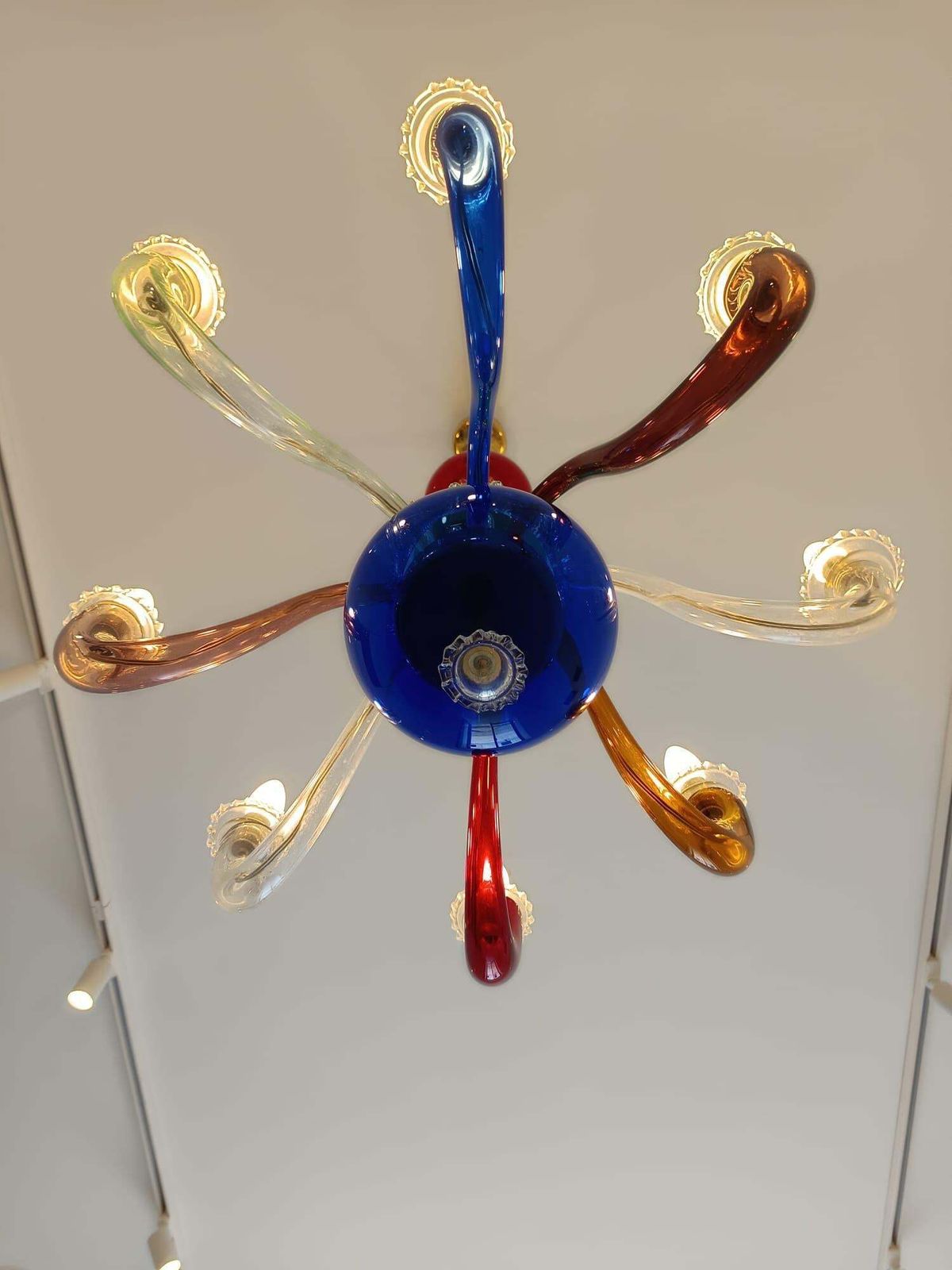 Gio Ponti Blown Murano Glass Chandelier By Venini 1946 photo vinterior