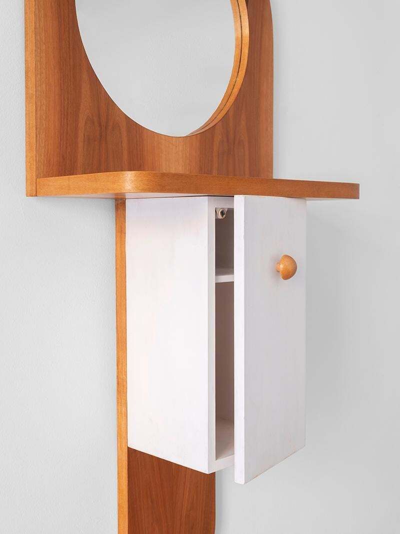 Ettore Sottsass Tempus Wall Cabinet In Wood By Poltronova 1960s photo for sale
