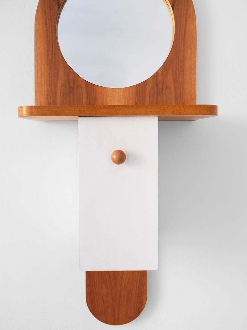 Ettore Sottsass Tempus Wall Cabinet In Wood By Poltronova 1960s photo vinterior