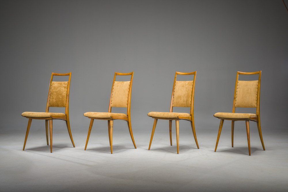 Mid Century Modern Dining Chairs Attributed To Ernst Martin Dettinger For Lucas Schnaidt, 1950s, Set Of 4