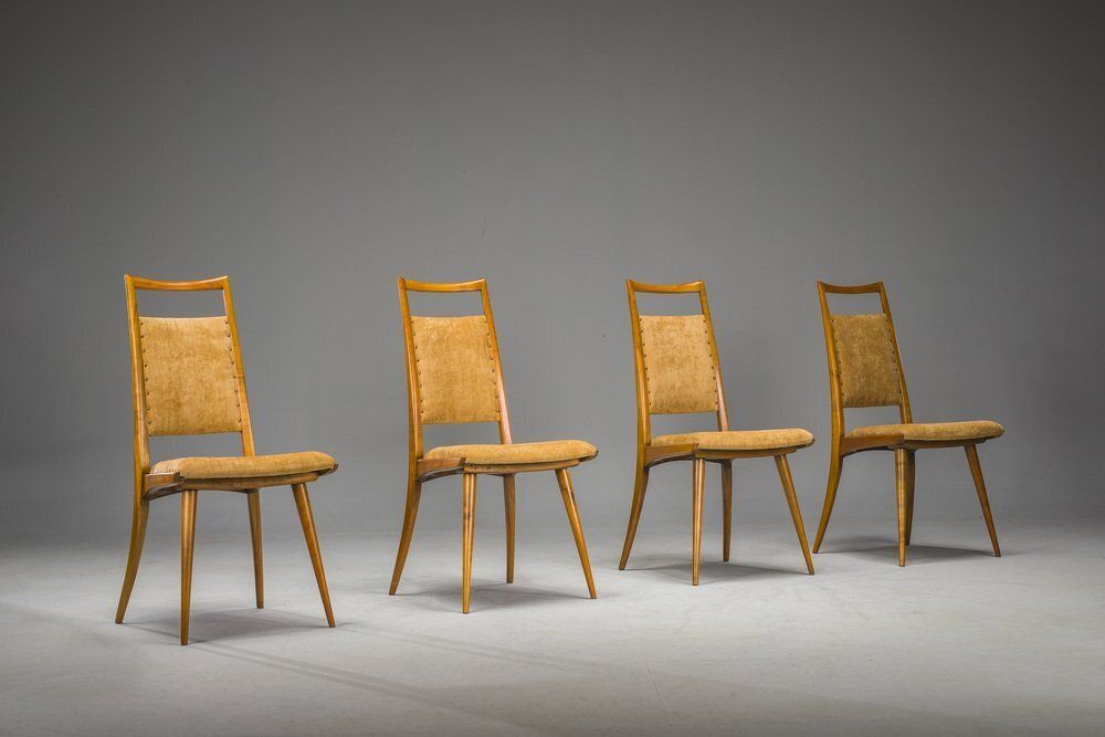 photo for sale Mid Century Modern Dining Chairs Attributed To Ernst Martin Dettinger For Lucas Schnaidt, 1950s, Set Of 4