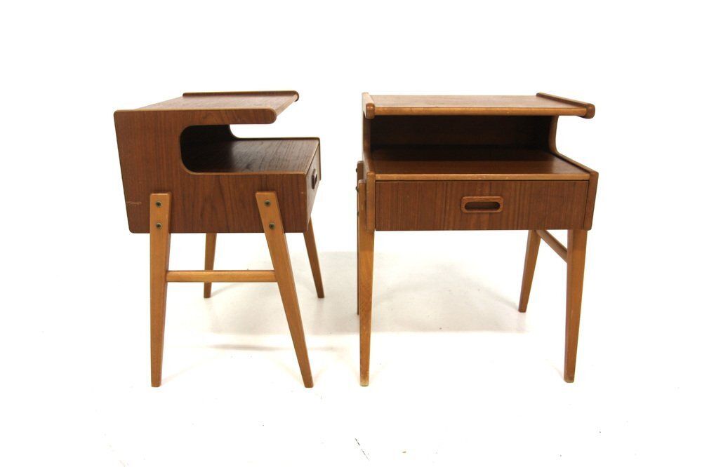 Scandinavian Teak Bedside Tables, 1960, Set Of 2 photo furniture