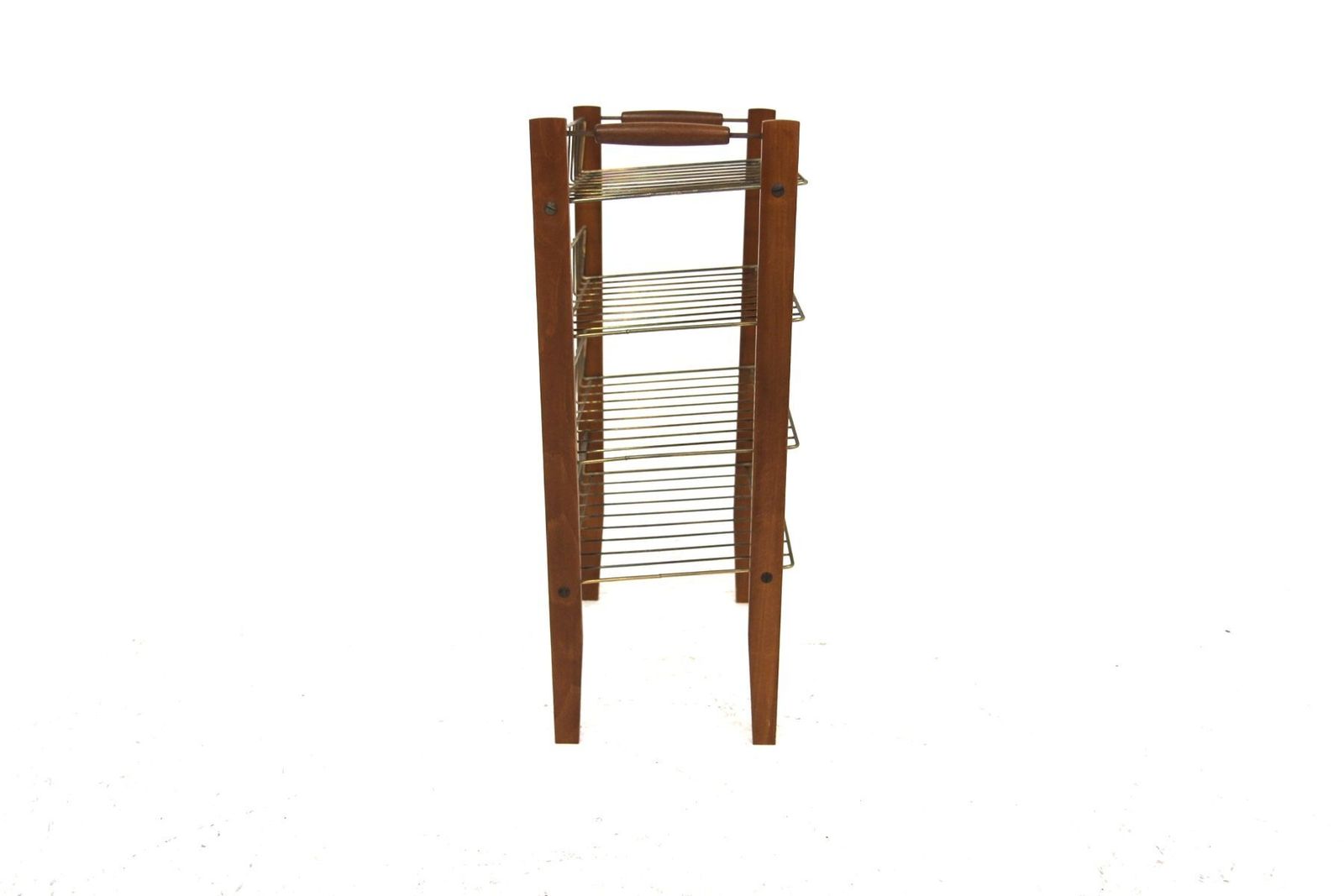 Scandinavian Magazine Rack In Beech And Metal, 1960