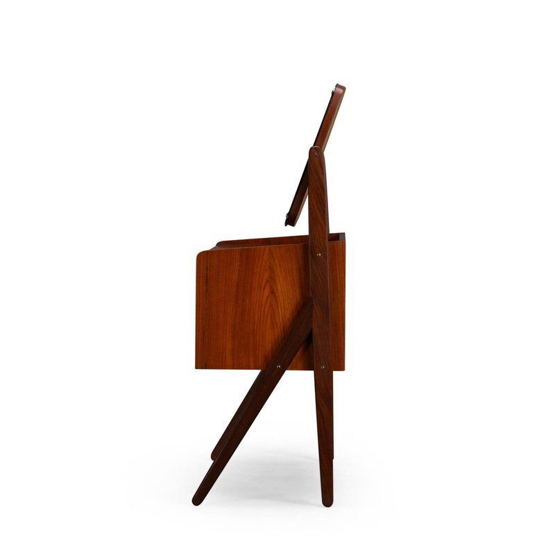 Danish Vanity Dressing Table In Teak From Ag Spejl Kobberbeskyttet, 1960s photo for sale