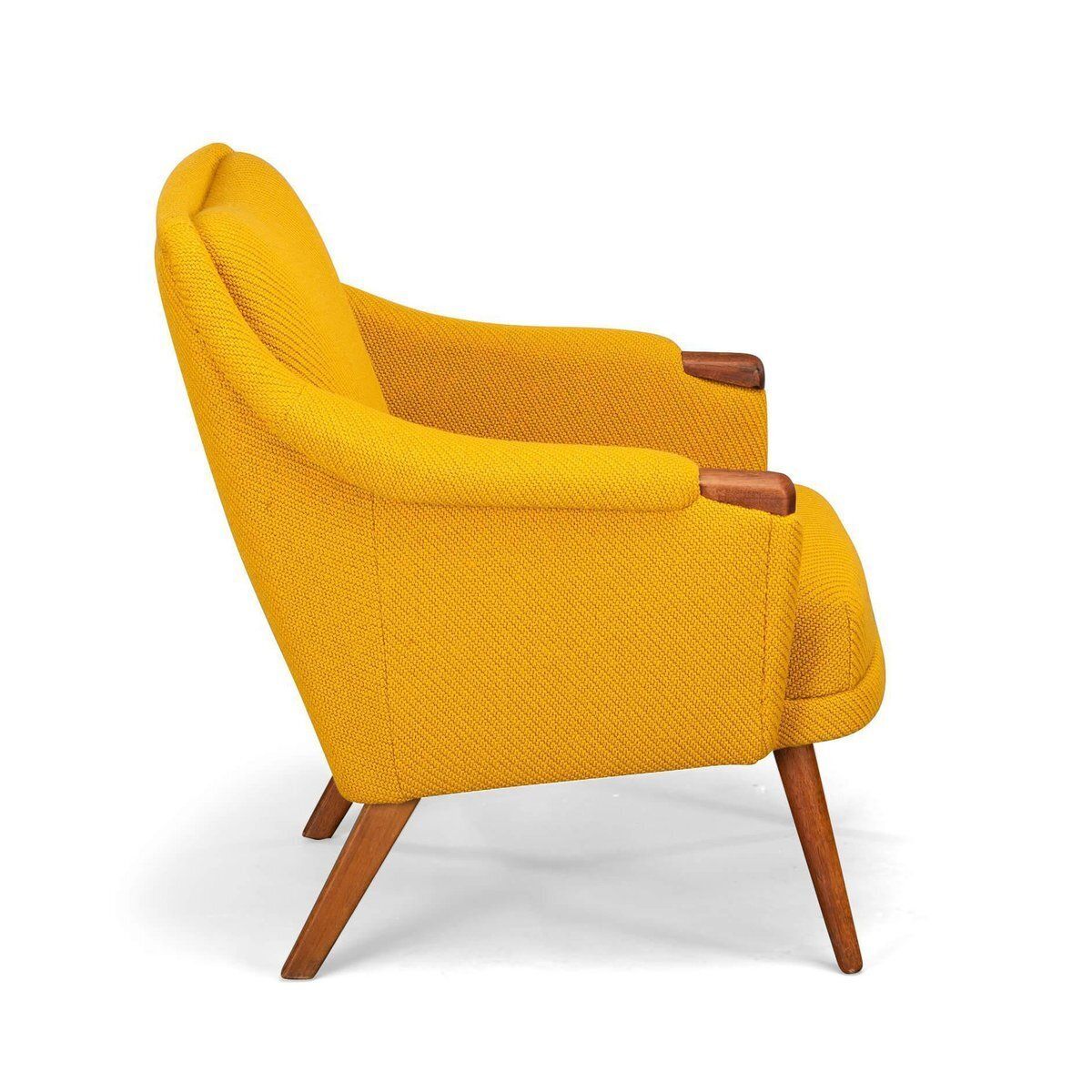 Yellow Armchair Attributed To Johannes Andersen For Cfc Silkeborg, 1960s photo for sale