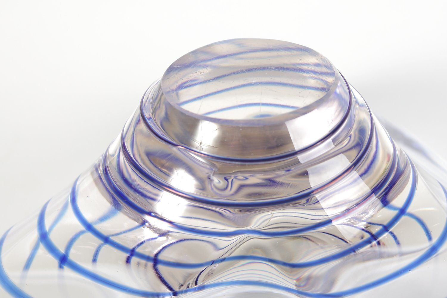 Tsjechische Boheemse Witte Glazen Schaal photo Woonaccessoires
