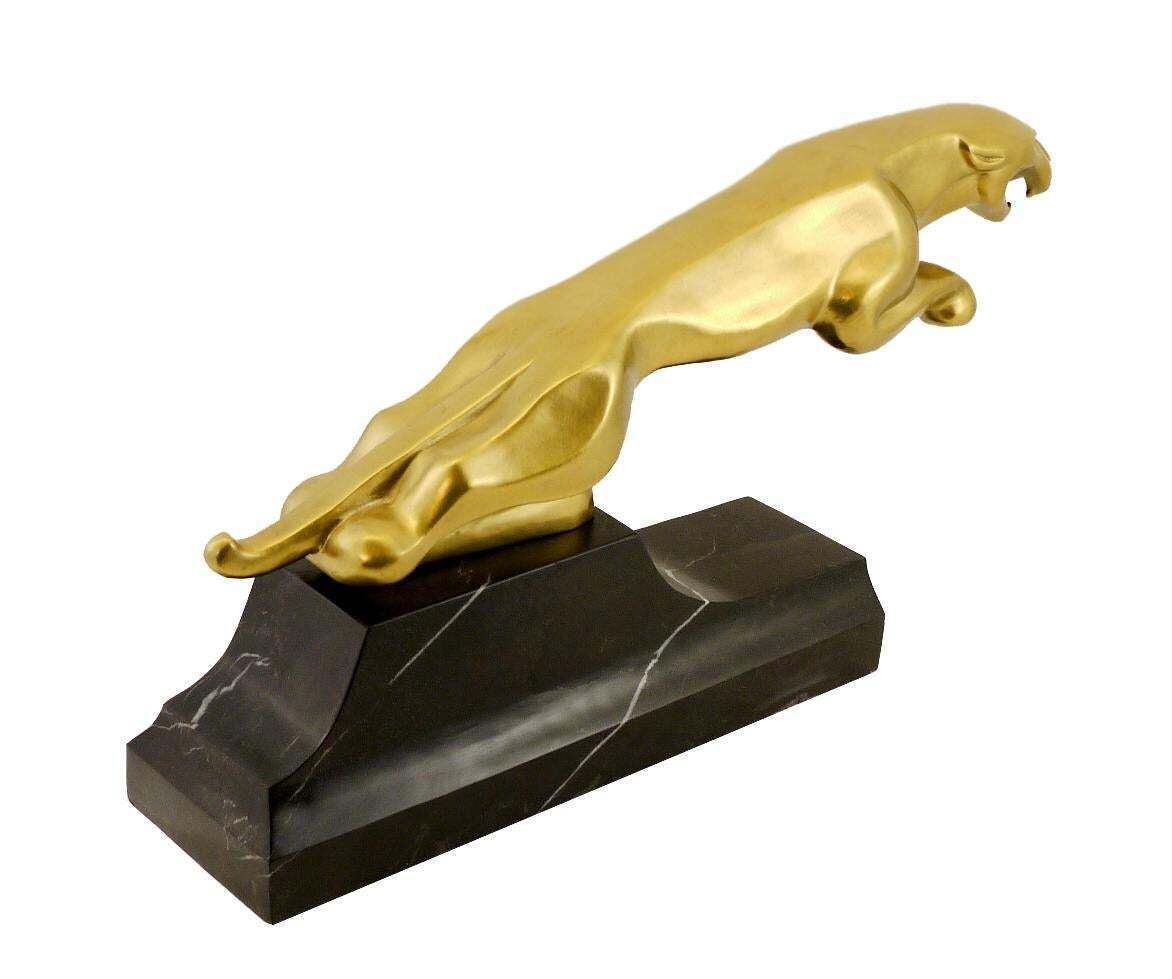Bronze Radiator Mascot Sculpture Of Jaguar Leaper photo buy