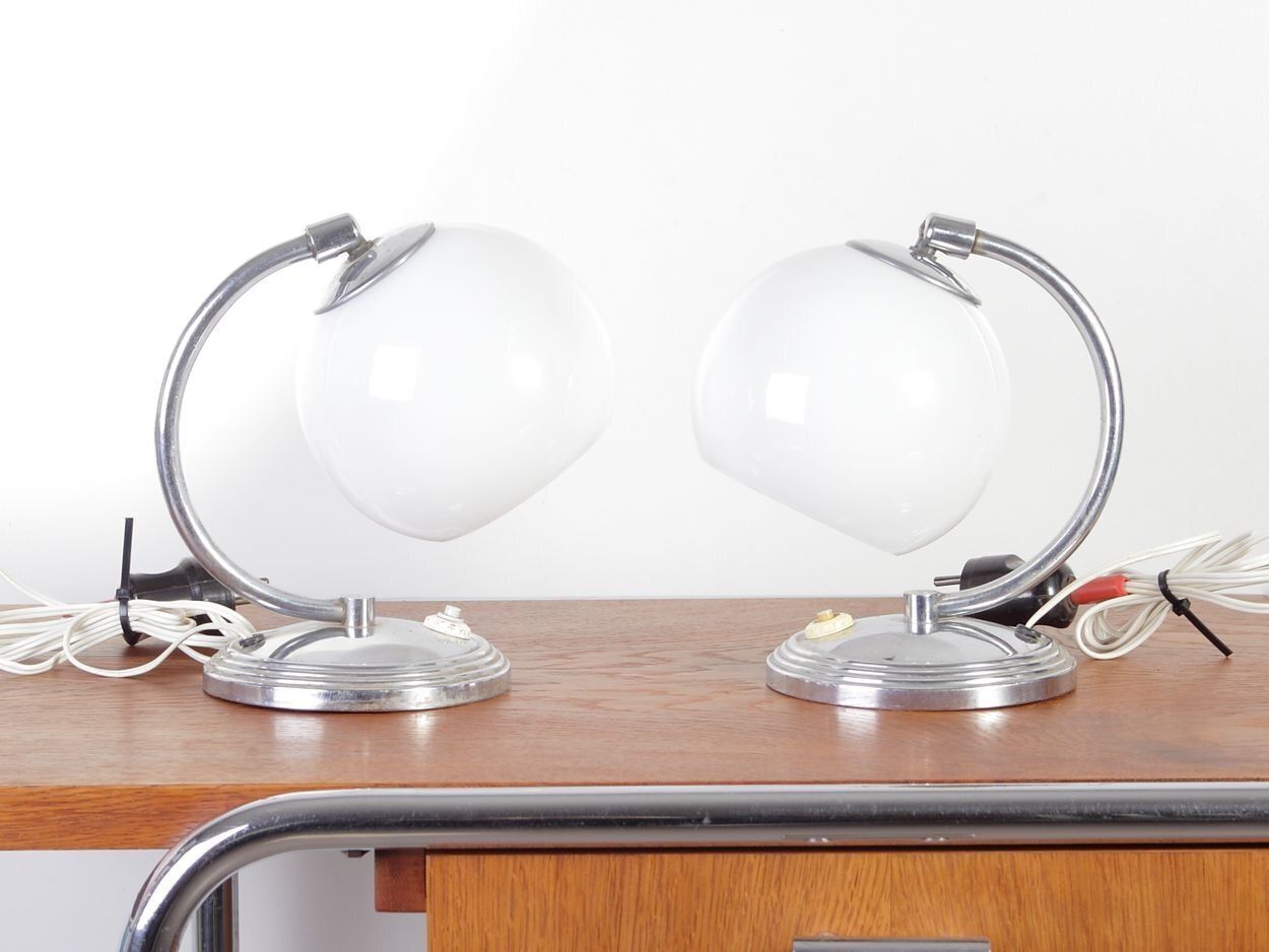Art Deco Tafellampen, Jaren 1930, Set Van 2 photo for sale