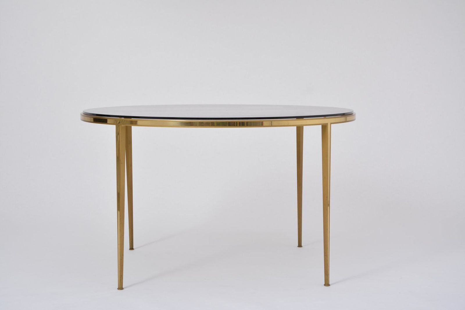 Circular Golden Brass Coffee Table From Vereinigte Werkstätten, 1960s photo for sale