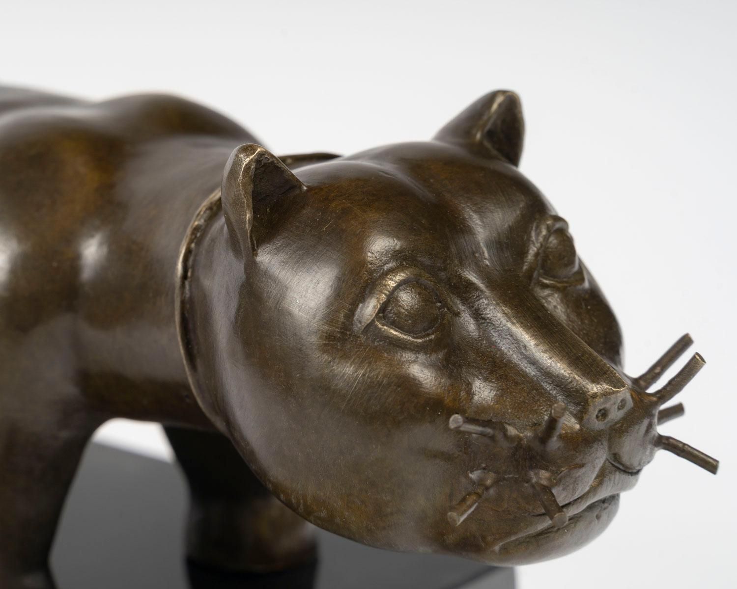 Art Bronze Sculpture – El Gato – In The Style Of Fernando Botero photo