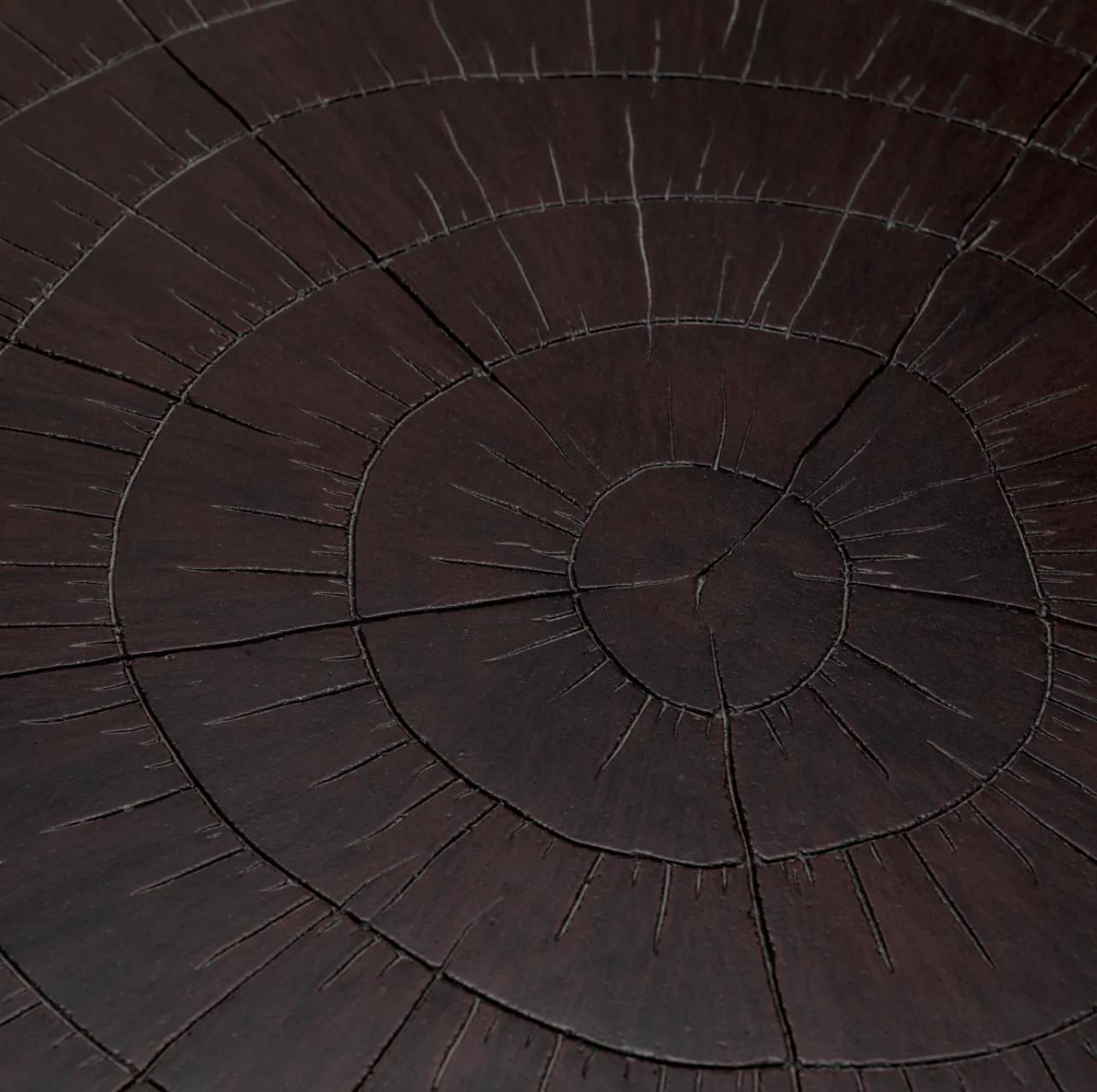photo furniture Large Round Coffee Table In Dark Brown Fiber Reinforced Concrete