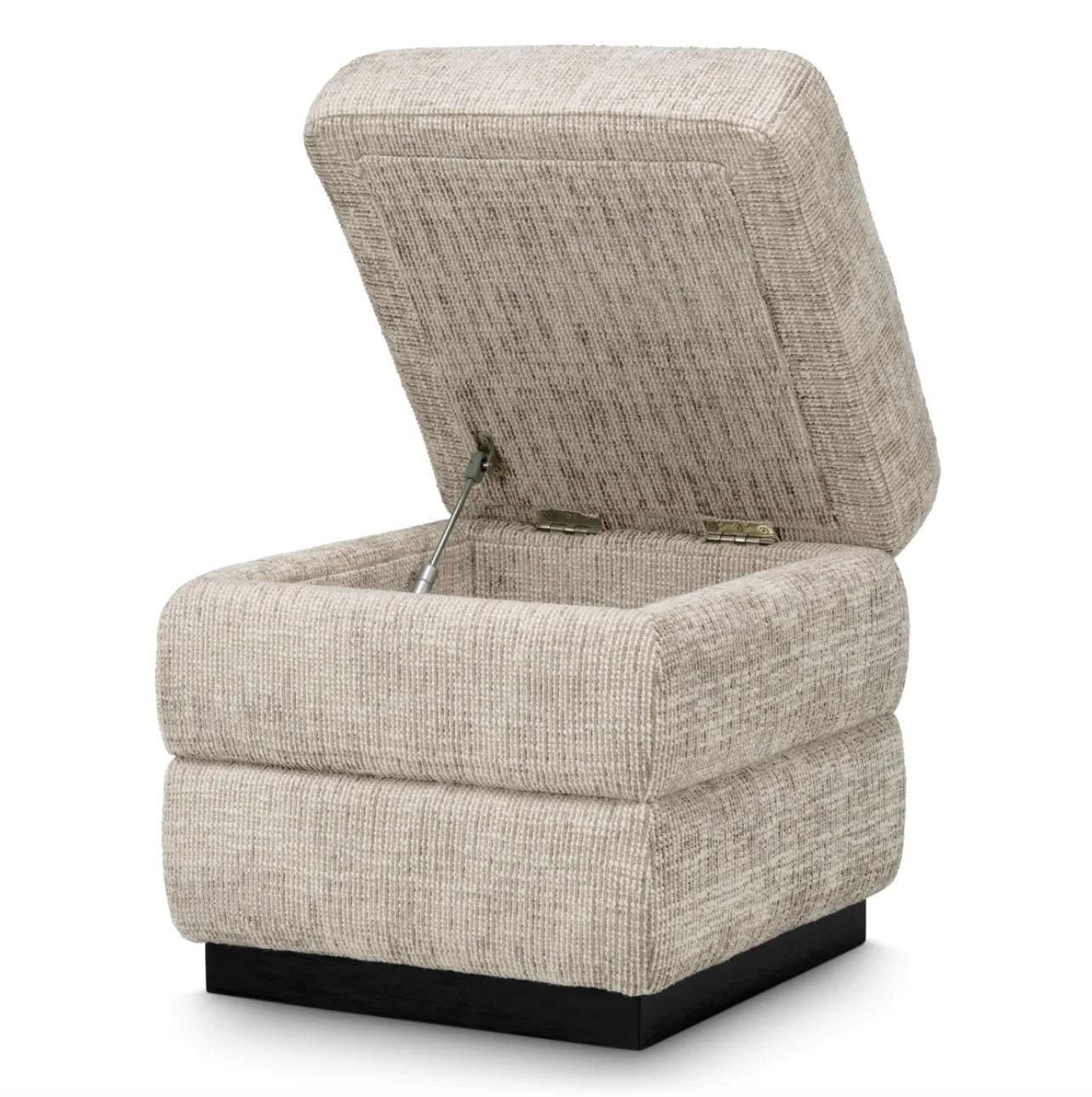 photo for sale Stool In Creststone Beige Fabric With Wood Finish Base