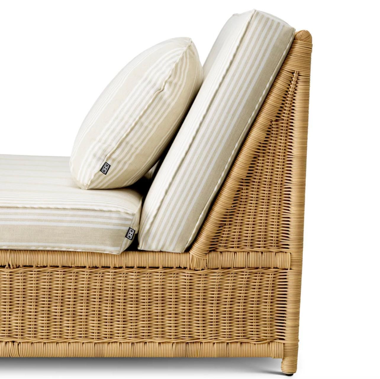 Outdoor Modular Chair In Synthetic Rattan And Saville Beige Fabric photo buy