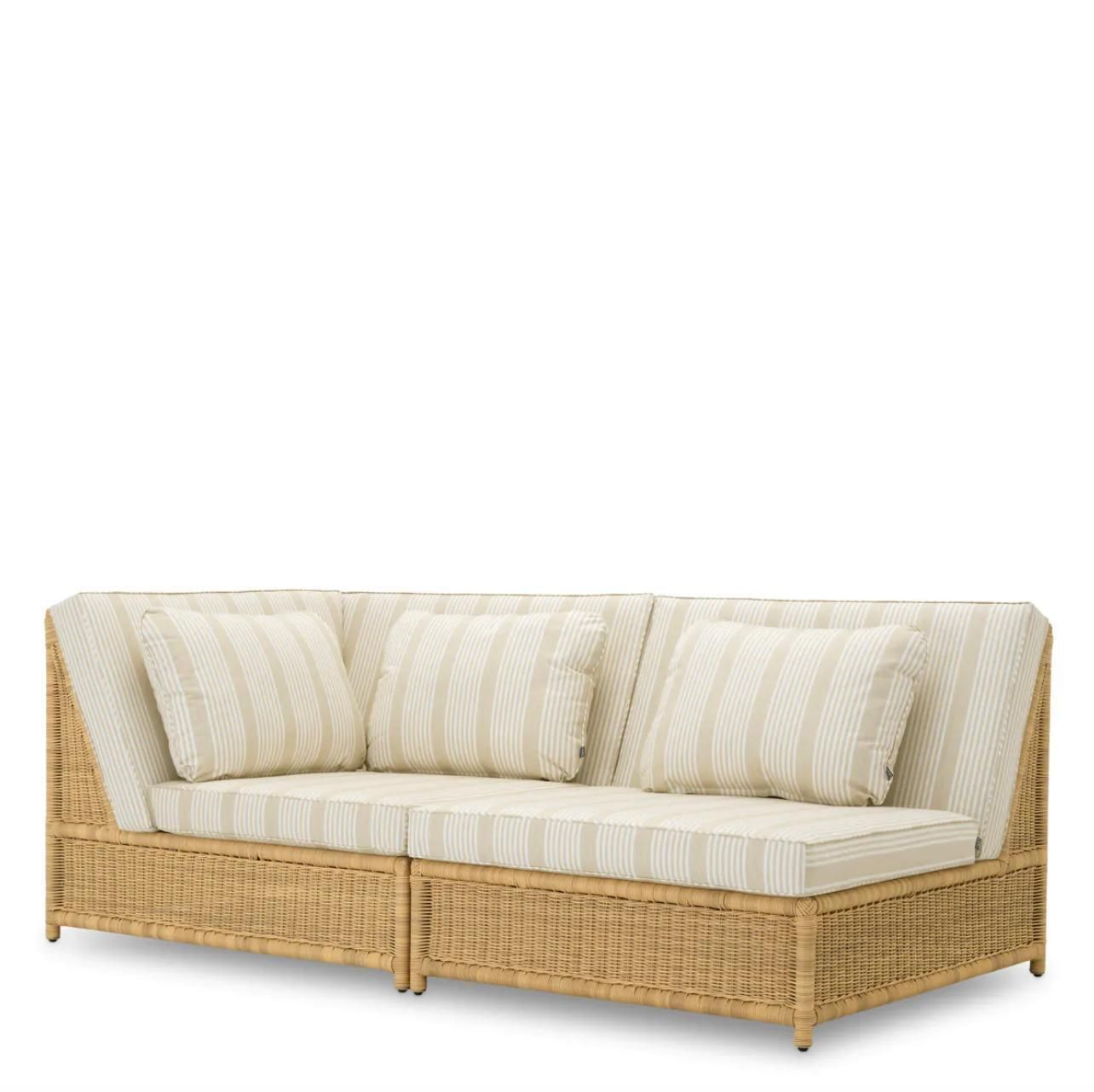 photo for sale Outdoor Modular Chair In Synthetic Rattan And Saville Beige Fabric