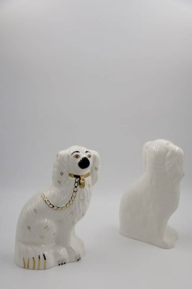 Mid Century Staffordshire Ceramic Spaniel Mantle Dogs From Beswick England, 1960s, Set Of 2 photo for sale