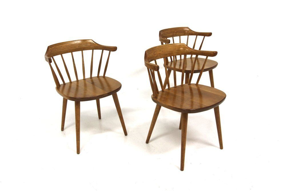 Småland Chairs By Yngve Ekström, Sweden, 1970s, Set Of 3 photo Furniture