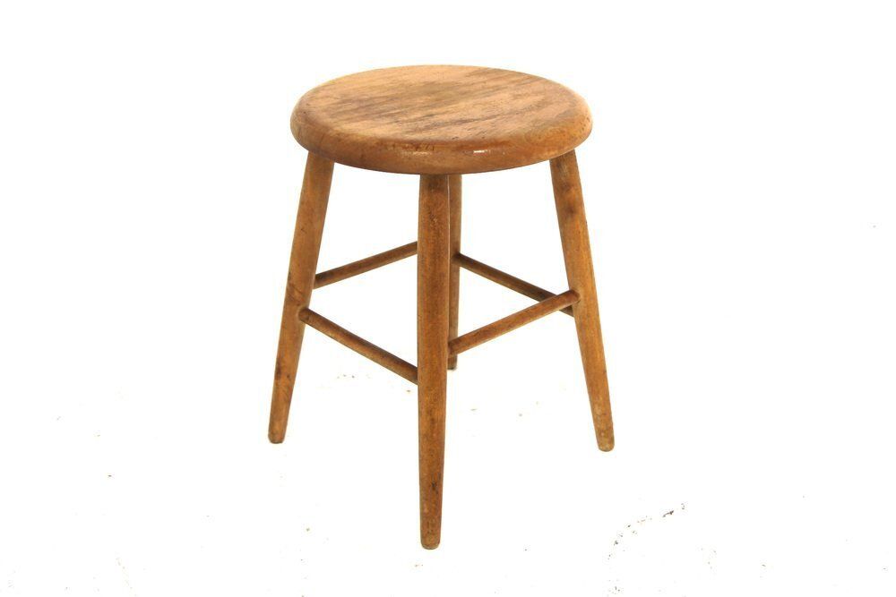 Scandinavian Birch Stool, Sweden, 1950