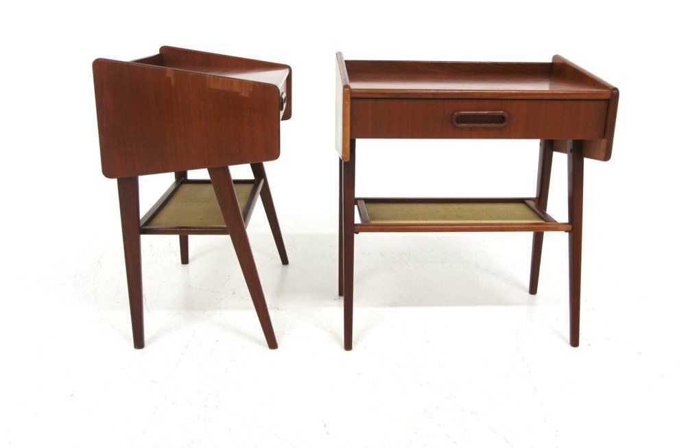 Scandinavian Mahogany Bedside Tables, 1960, Set Of 2 photo furniture