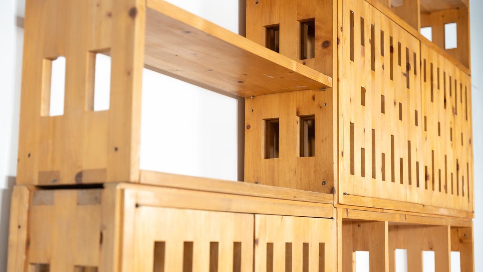 photo buy Mid Century Modern Pine Bookcase, Italy, 1970s