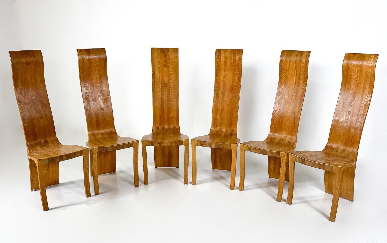 Mid Century Set Of 6 Ash Dining Chairs By Walter Nielsen, 1970s photo for sale