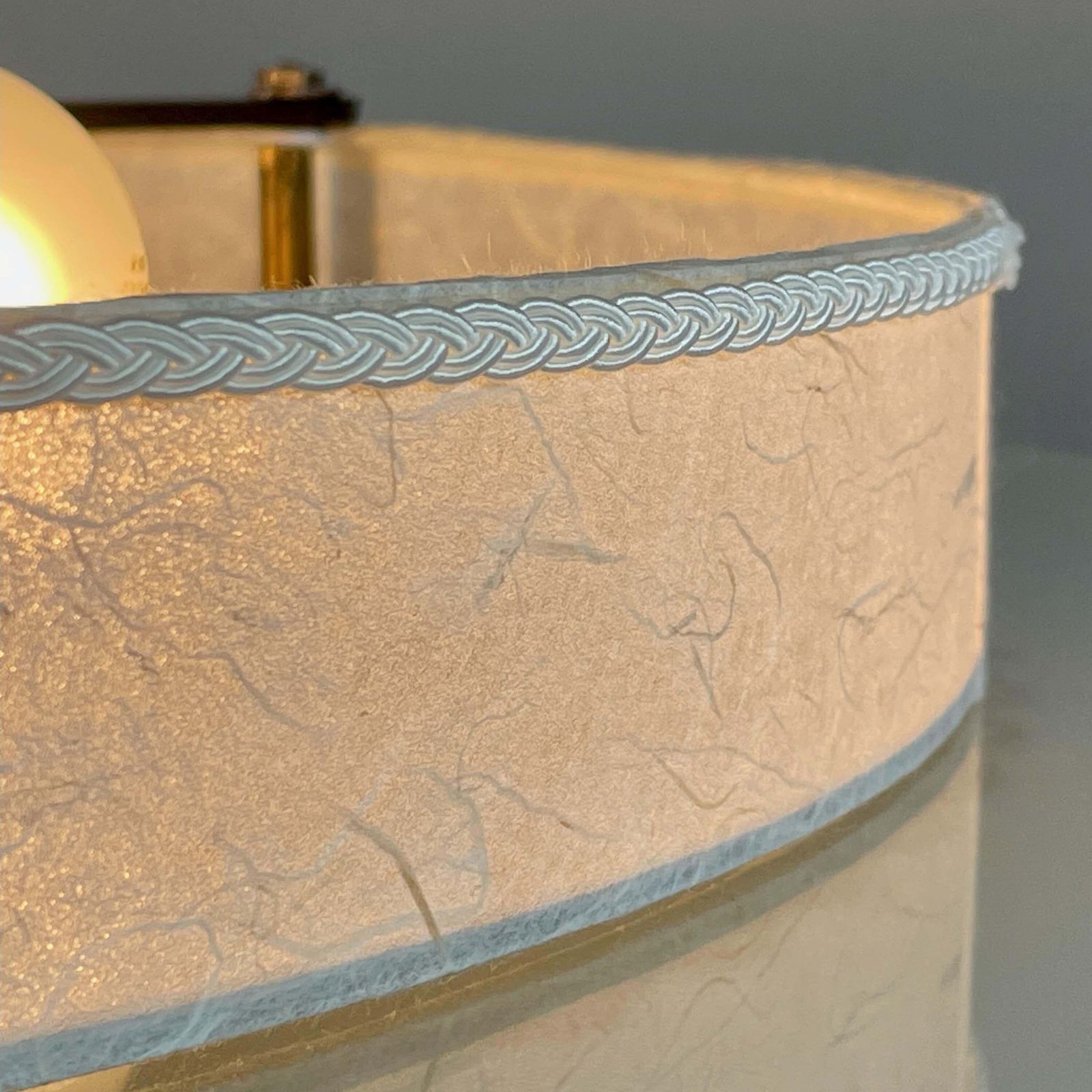 2302.0 Patinated Iron, Glass & Parchment Ceiling Light By Bjerkås Armatur, Sweden 1940s photo