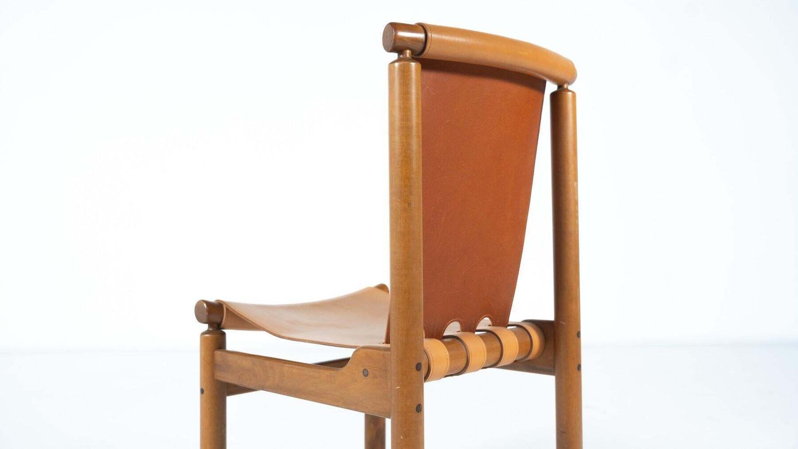 Mid Century Modern Set Of 6 Leather Dining Chairs By Ilmari Tapiovaara photo for sale