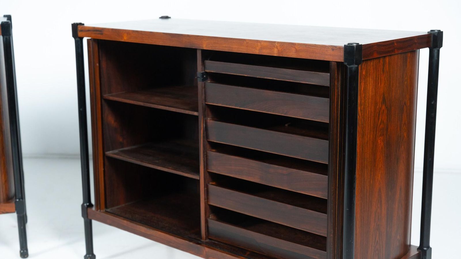 photo for sale Mid Century Cabinet With Rollers Shutters By Antonio Proserpio, Wood, Italy